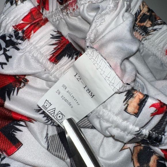 Girl's Outfit Set 12-18 Months Red & White with Christmas Tree Plaid Leopard - Picture 8 of 8